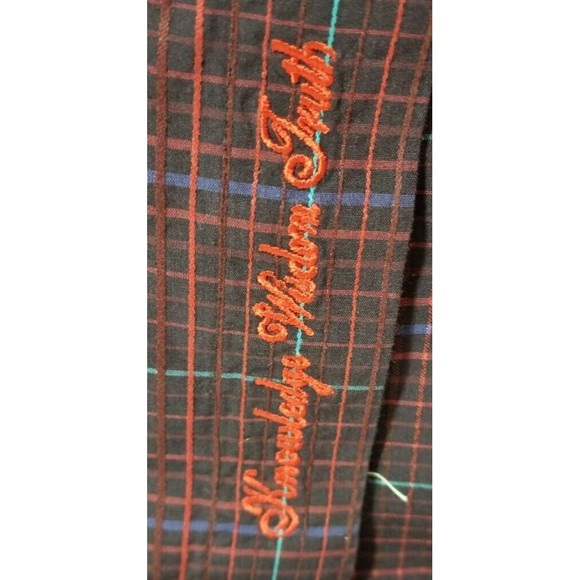 Robert Graham Long Sleeve Button Up Red Blue Knowledge Wisdom Faith Men Sz XL - Picture 6 of 7